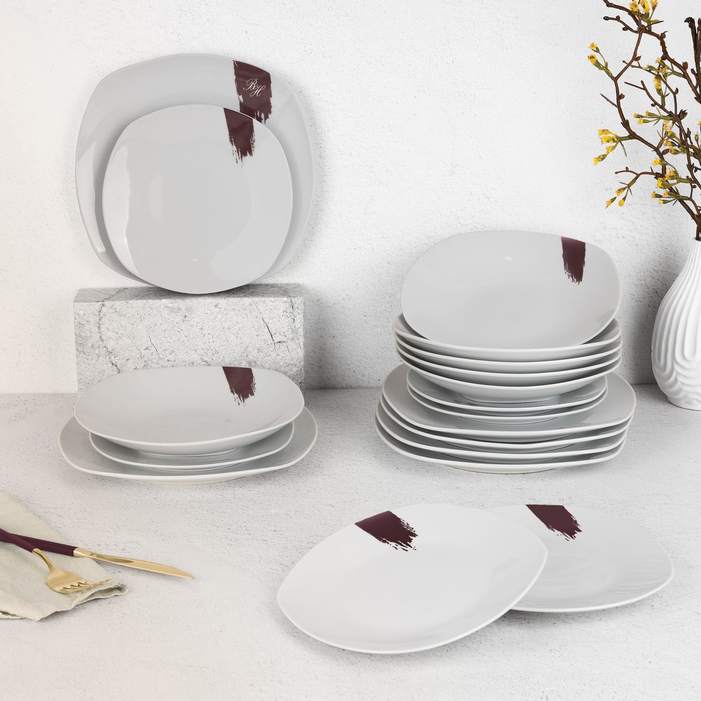 Set Farfurii de Porțelan | 18 Piese