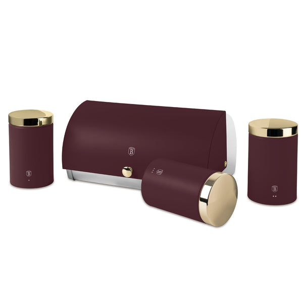 Set Cutie de Pâine și 3 Recipiente de Depozitare