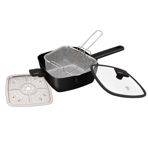 Set Tigaie Pătrată cu Capac și Accesorii | 4 Piese