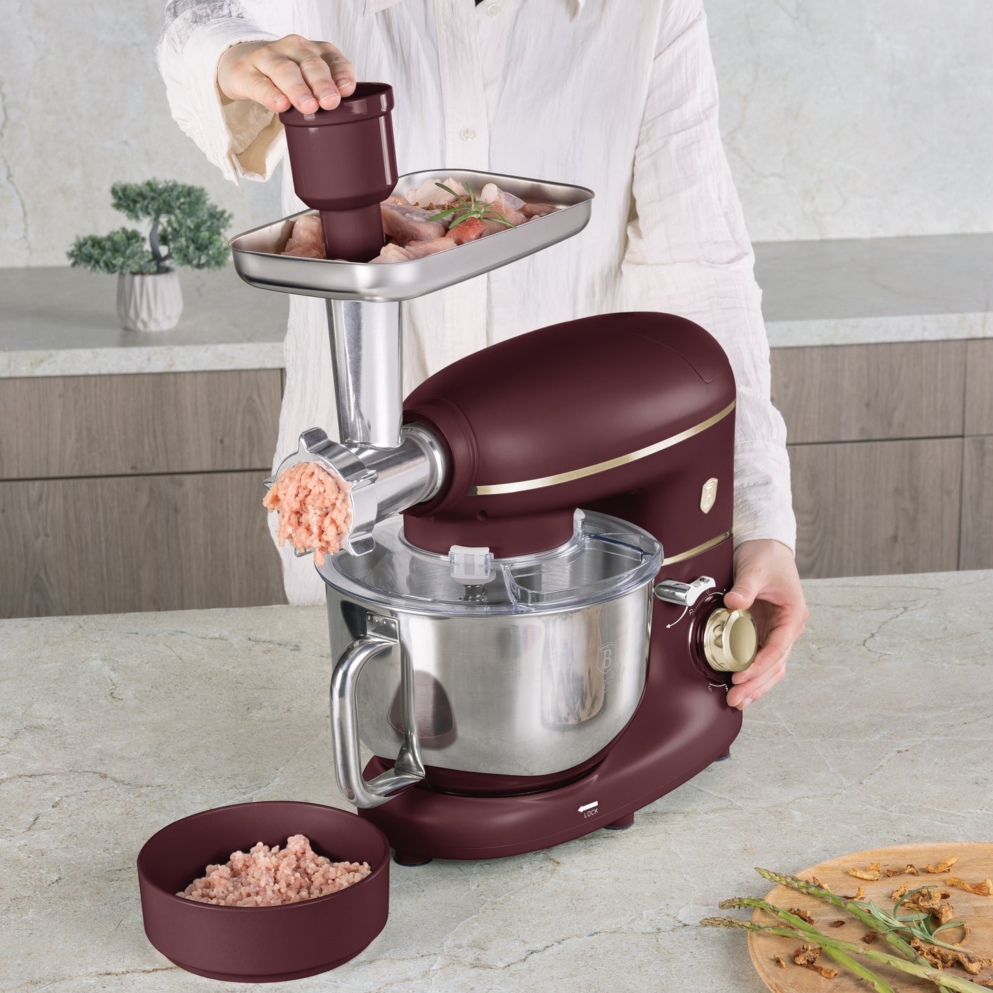 Mixer Multifuncțional 4 în 1 cu Bol din Inox (5,5 L)